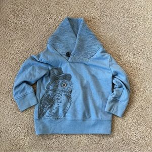 Cherokee, 18M, Cowl Neck Sweater w/Owl, Blue, Good Condition